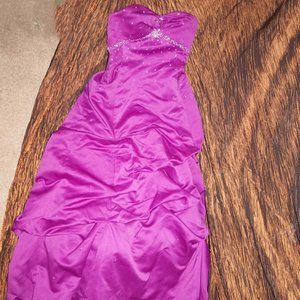 Purple DRESS Long With Silver Gems Girls SIZE 13/14 BY JUMP APPAREL USED4PHOTOS